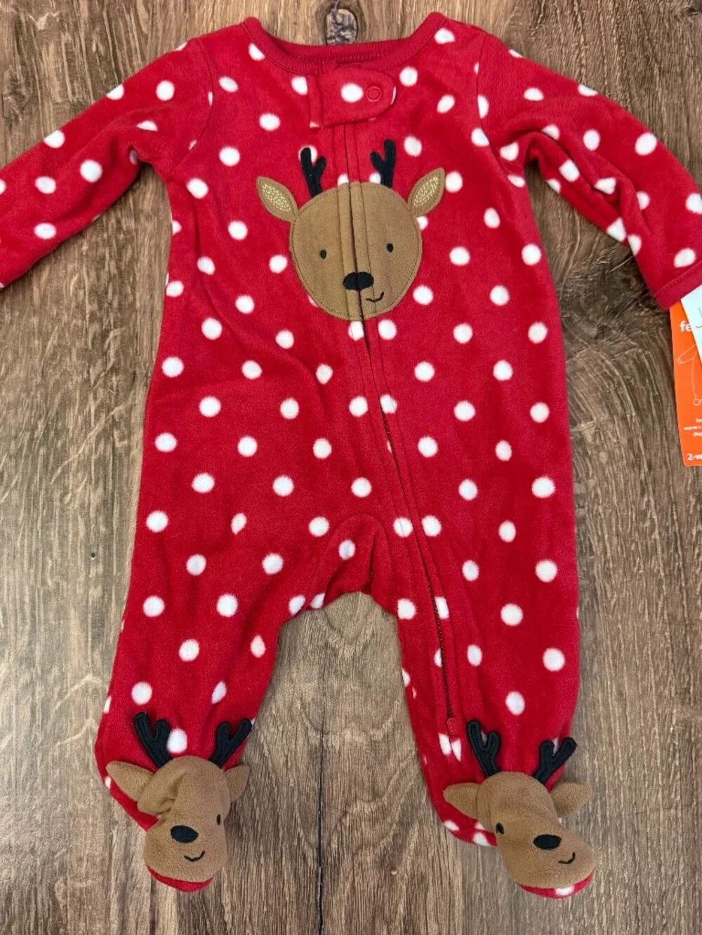 NWT Carter's Reindeer Fleece Sleeper Newborn